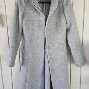 Reiss Light Gray Cashmere And Wool Coat
